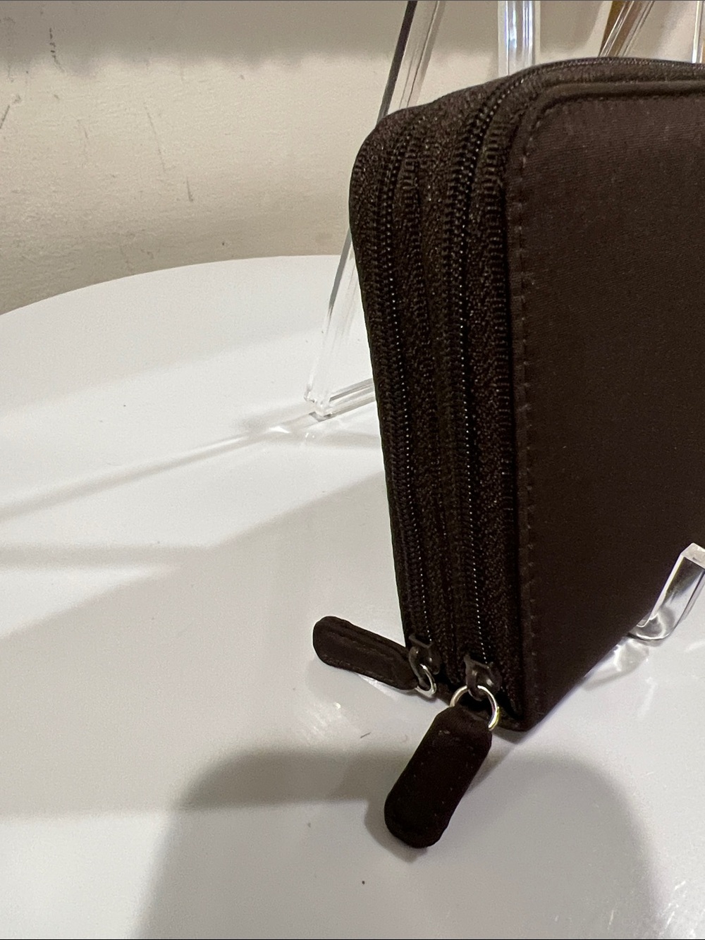 Lauren Ralph Lauren Brown Nylon Zip-Around Continental Long Wallet & Checkbook - Picture 4 of 14